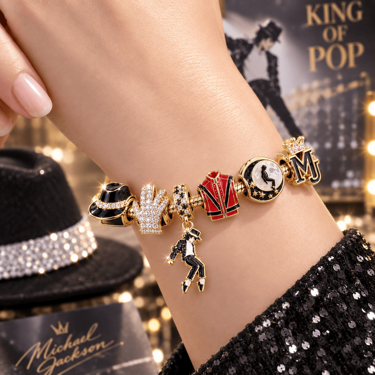 MJS Gold Charm Bracelet Set VTH