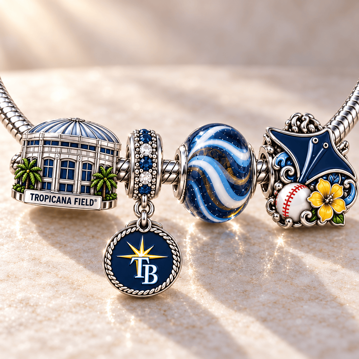 TPBR Silver Charm Bracelet Set NHVH