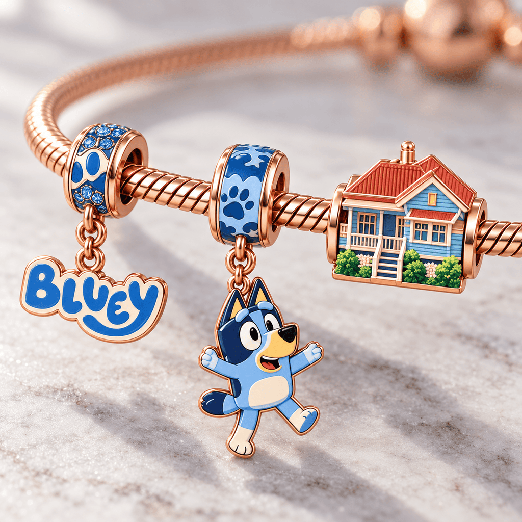 BLU Rose Gold Charm Bracelet Set HQH