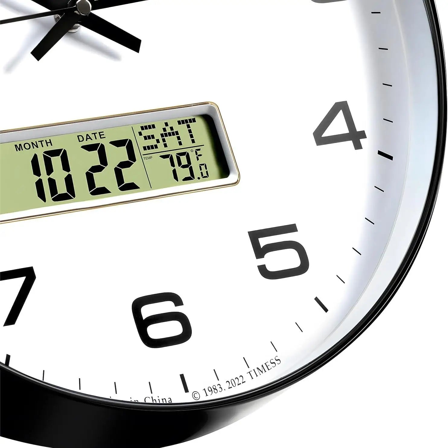 TIMESS Calendar Wall Clock,3 Sizes 4 Colors Optional with Calendar and Fahrenheit Temperature Display,battery Operated Minimalist Style Wall Clock for Living Room Bedroom Dining Study Office Decor